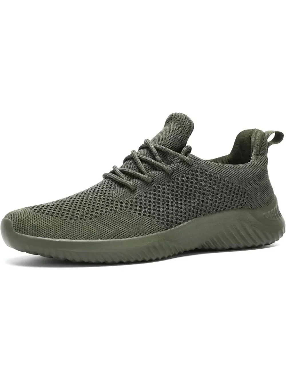 Men's Green Slip on Walking Shoes Ultra Light Breathable Non Slip Running Shoes
